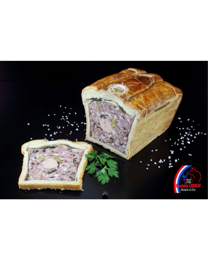 Pâté en croûte Richelieu (foie gras, morilles, pistaches) Boucherie